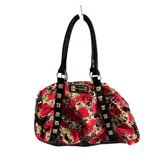 Betsey Johnson Handbags - Betsey Johnson Weekender Satchel Duffle Zip Handbag Misty Roses HTF Print